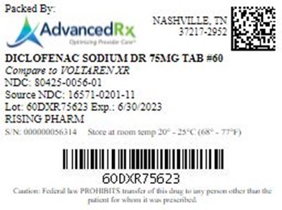 Diclofenac Dr 75mg Qty 60 Ndc 80425 0056